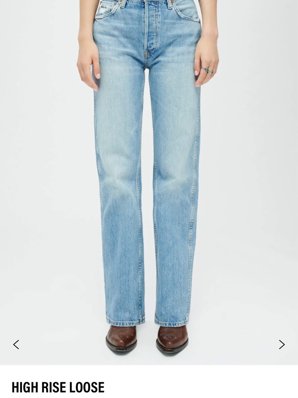 Re/Done High-Rise Loose Jeans in Light Blue Denim
